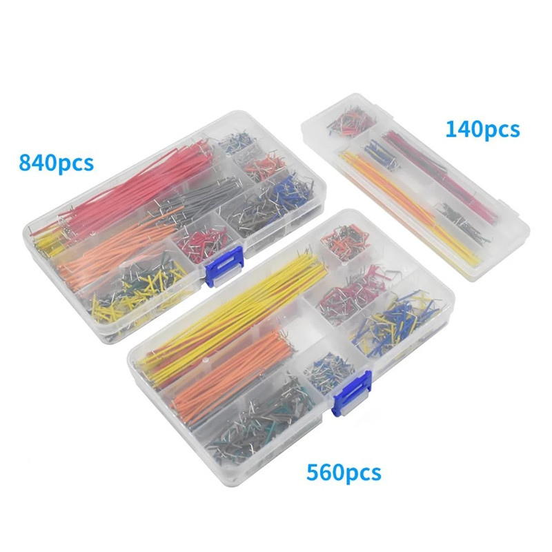 Breadboard Jumper Wire - 65/140/560/840 jumpers em caixa 14 tipos
