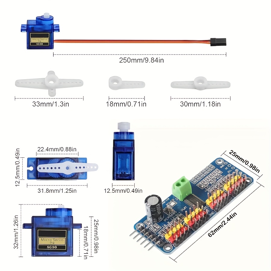 5 motores servo SG90 9G + módu - Servo Motor Sg90 avaliação e preço