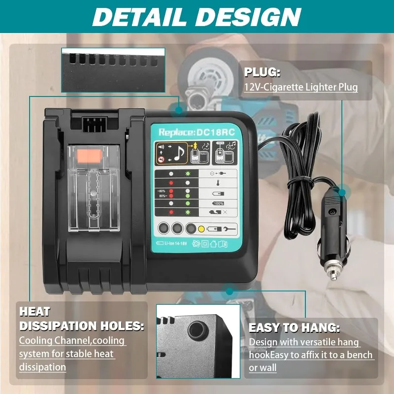 Carregador de carro 3a de bate - Makita Drill Hp1640 avaliação e preço